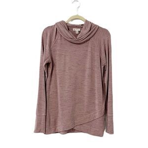 🟢Elaine Rose Maeve Pink Heather Cowl Neck Sweater Size S